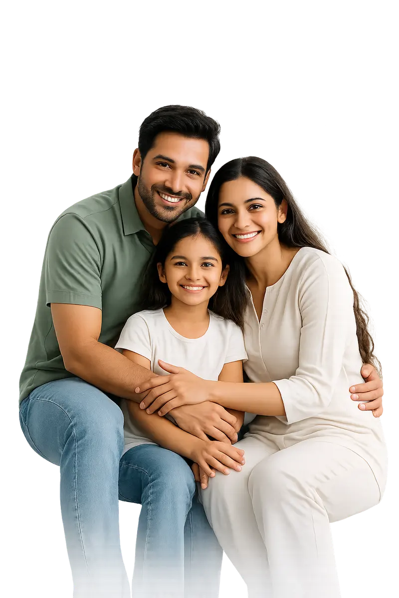 Family using the MINSOS healthcare app together